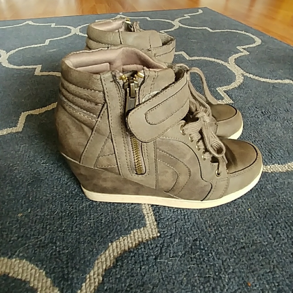 Candies zip lace up hightop heals